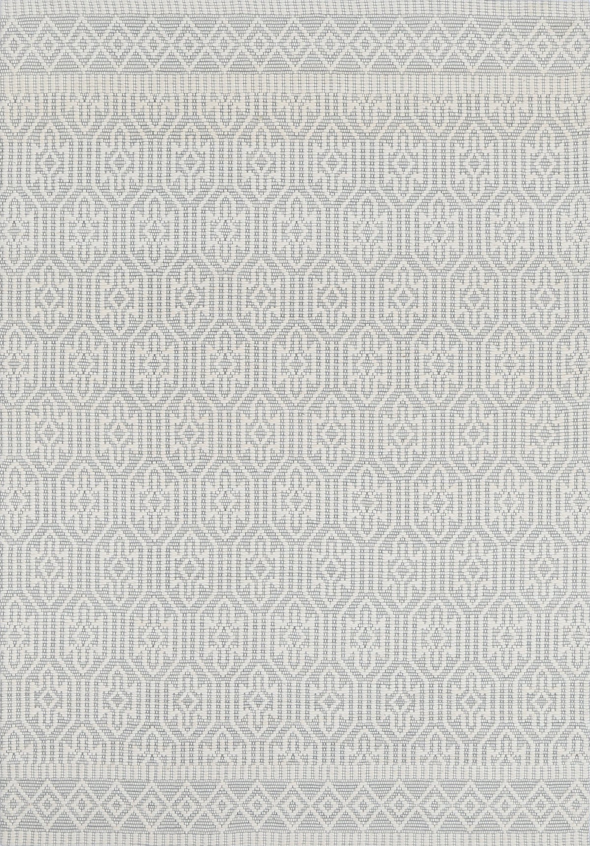 Ipanema Geometric Light Grey Wool Rug