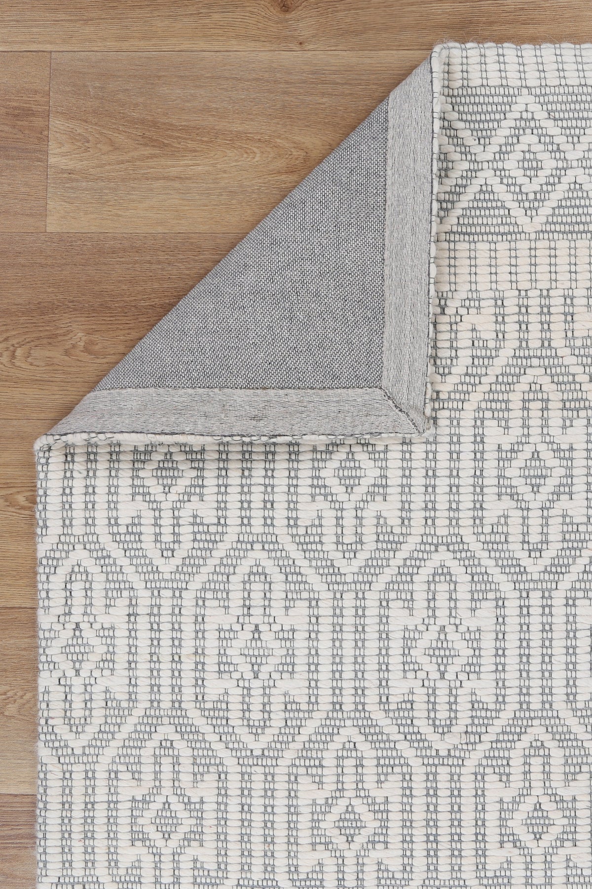 Ipanema Geometric Light Grey Wool Rug