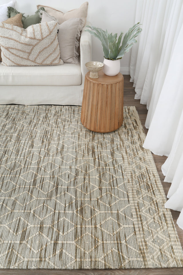 Ipanema Lattice Moss Wool Rug