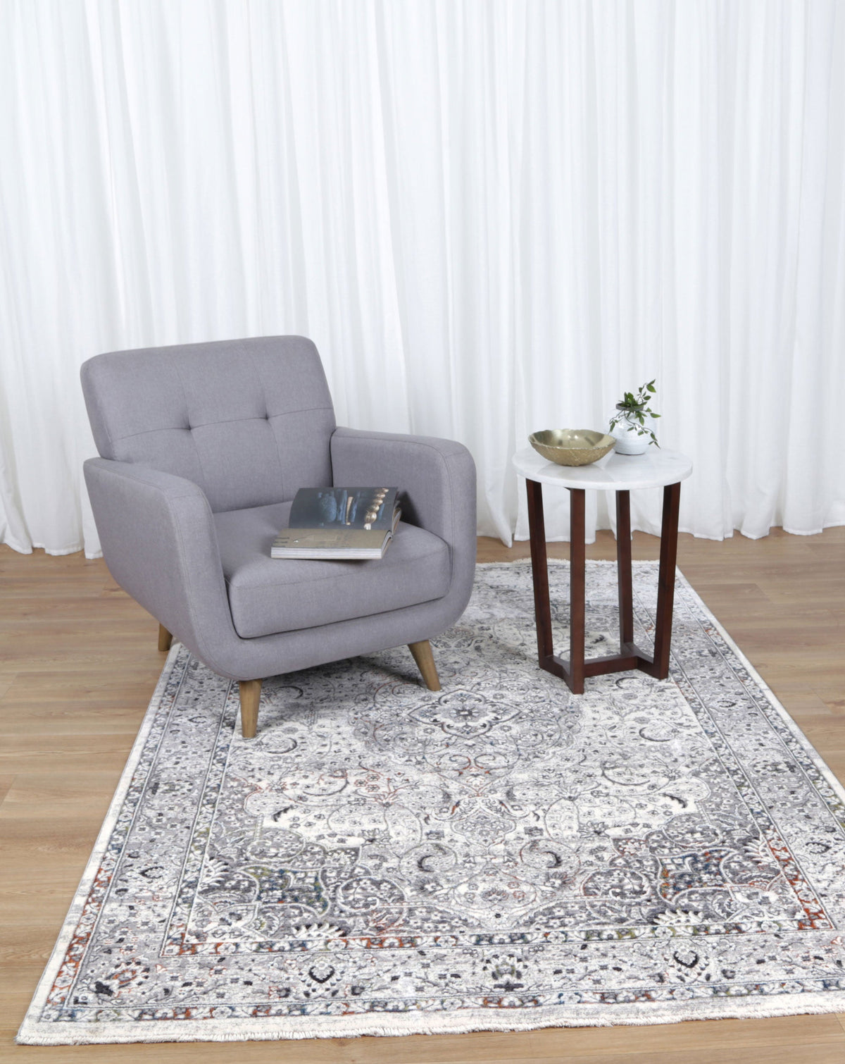 Almira Traditional Medallion Grey Multi Rug