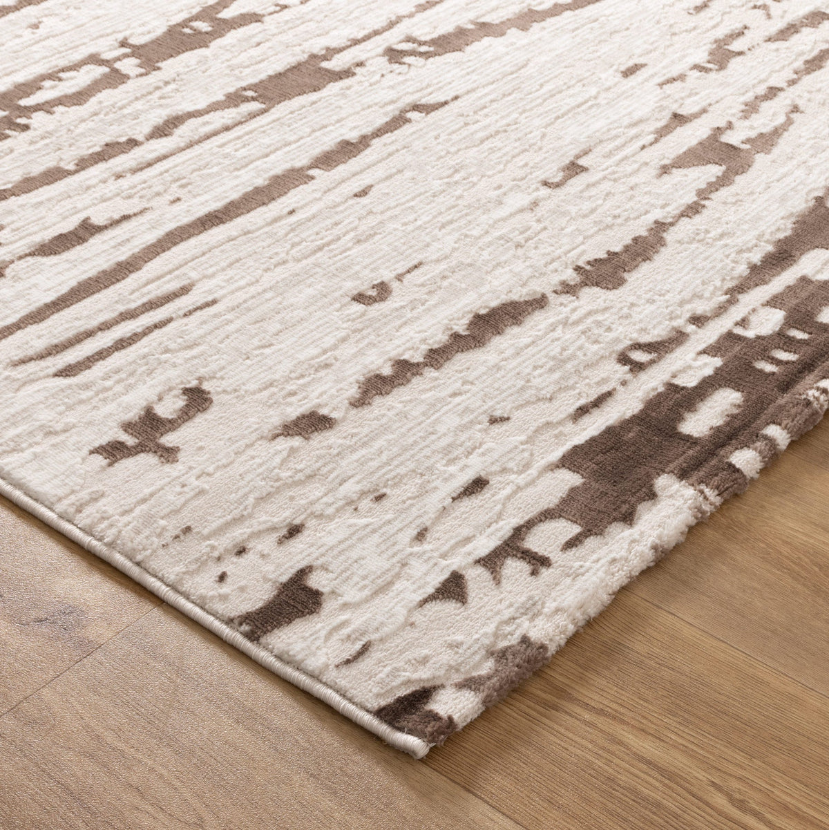 Positano Modern Abstract Cream Brown Rug - AMAL01
