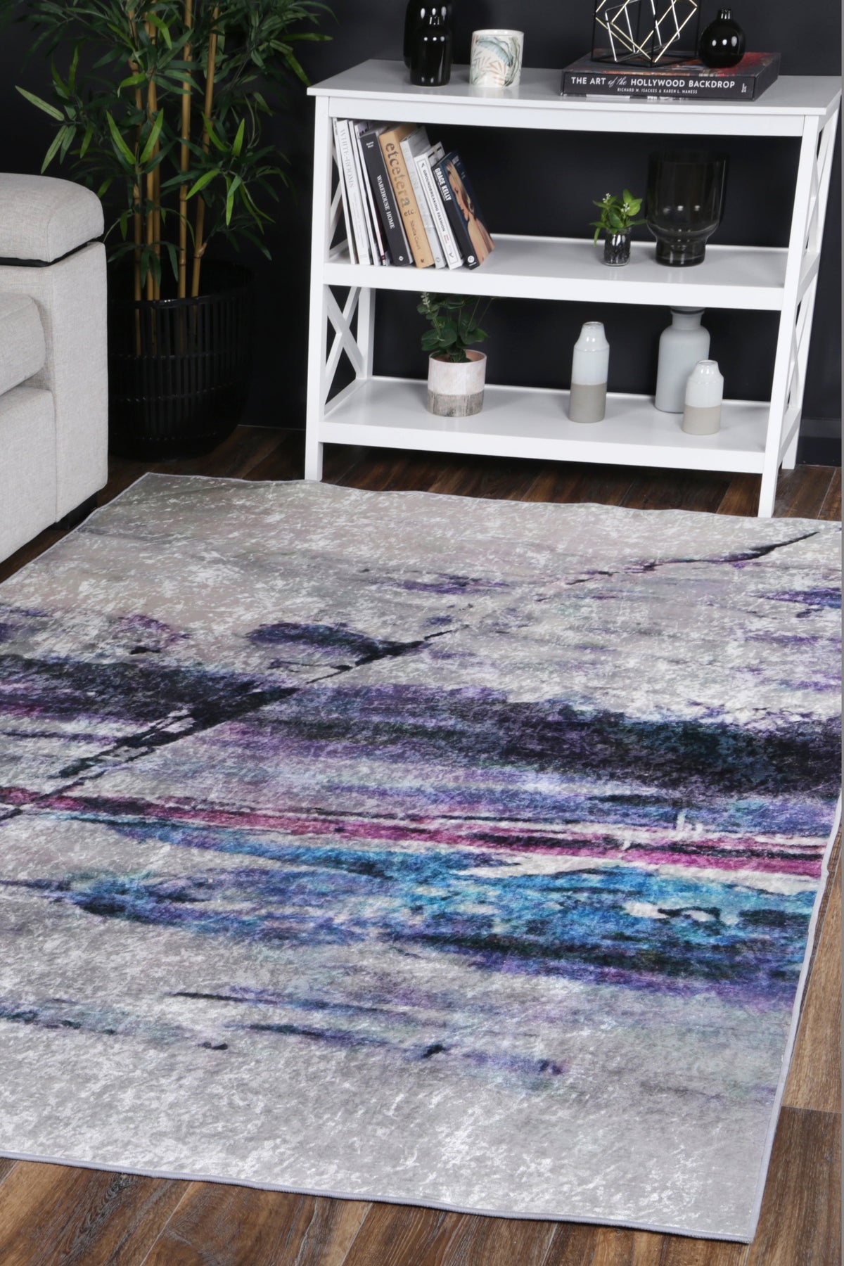 Kinetic Multi Watercolour Pastel Non-Slip Rug - ANGE03