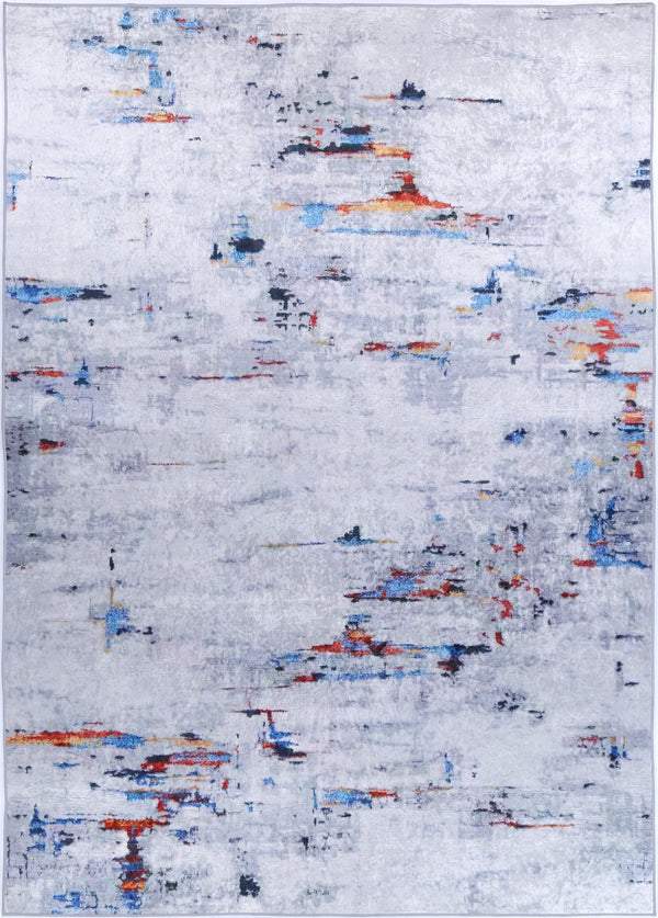 Kinetic Painting Grey Multi Non-Slip Rug - ANGE08