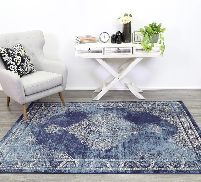 Ayla Distressed Navy Rug