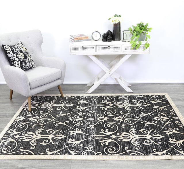 Ayla Vines Grey Beige Rug