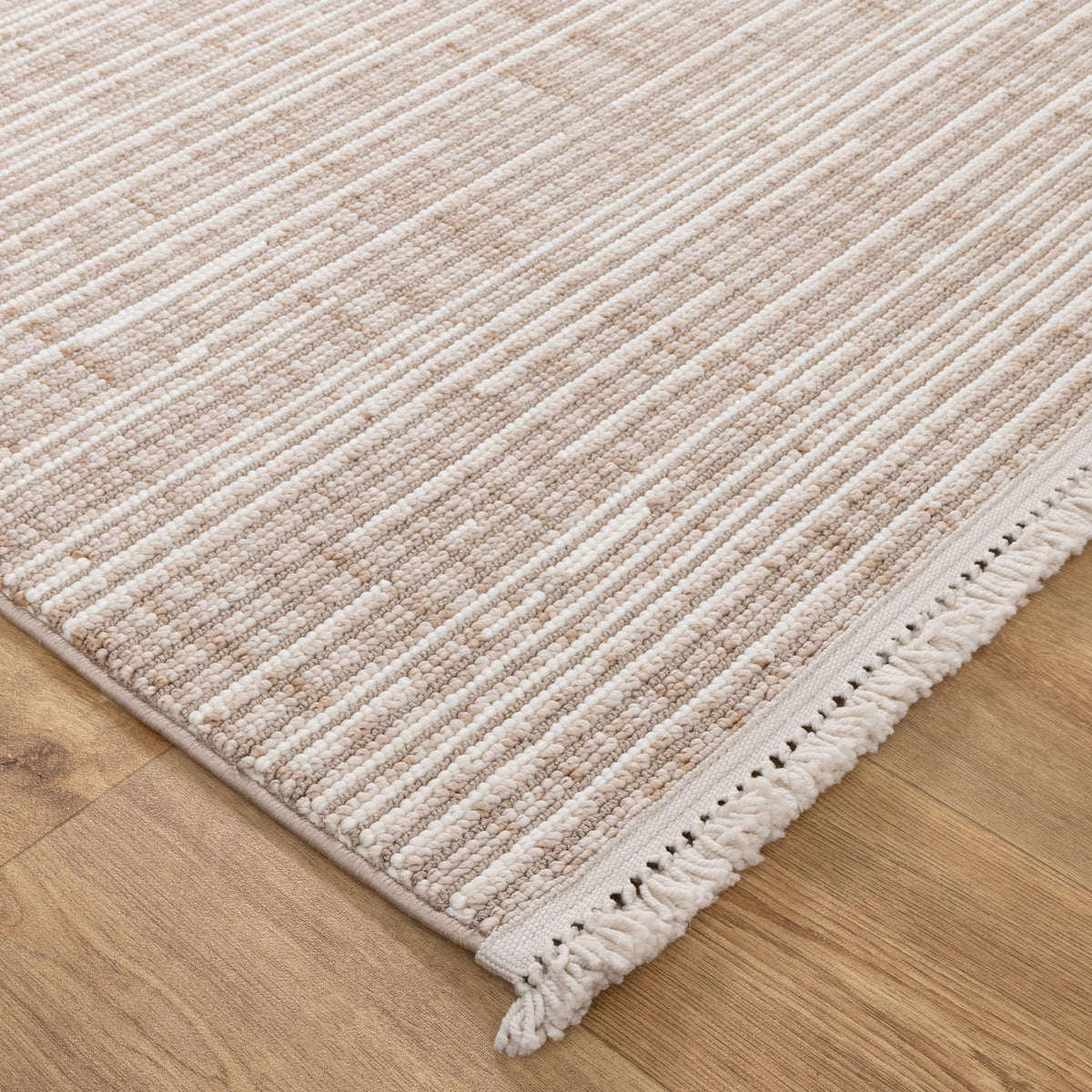 Verno Beige Ivory Loop Lines Rug - B007