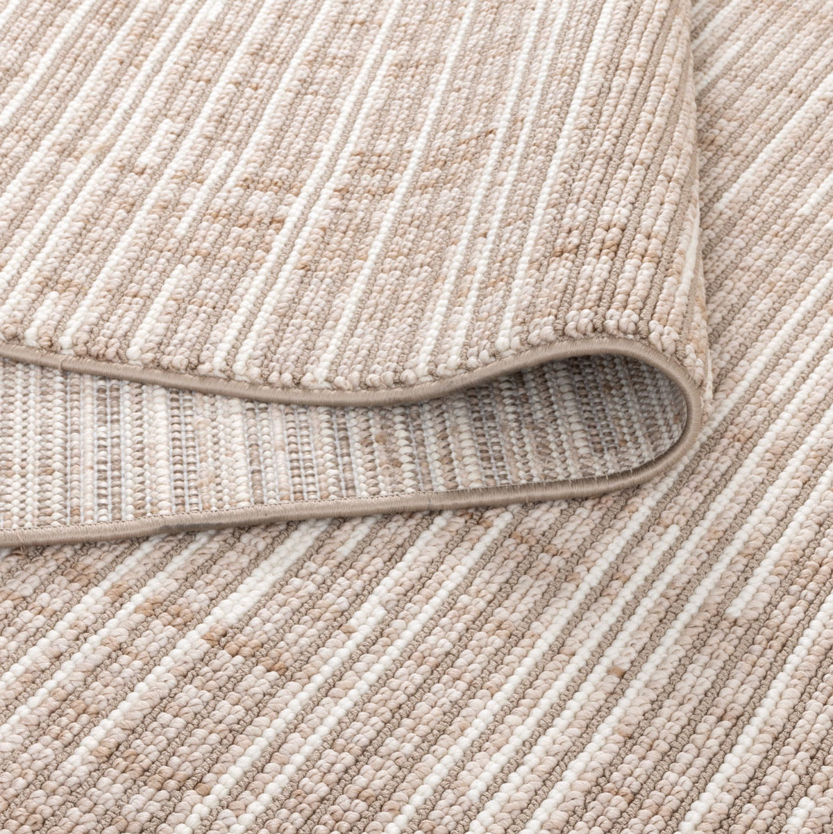 Verno Beige Ivory Loop Lines Rug - B007