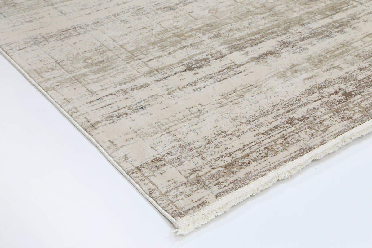 Boho Haven Traditional Beige Blue Rug -04BBLU
