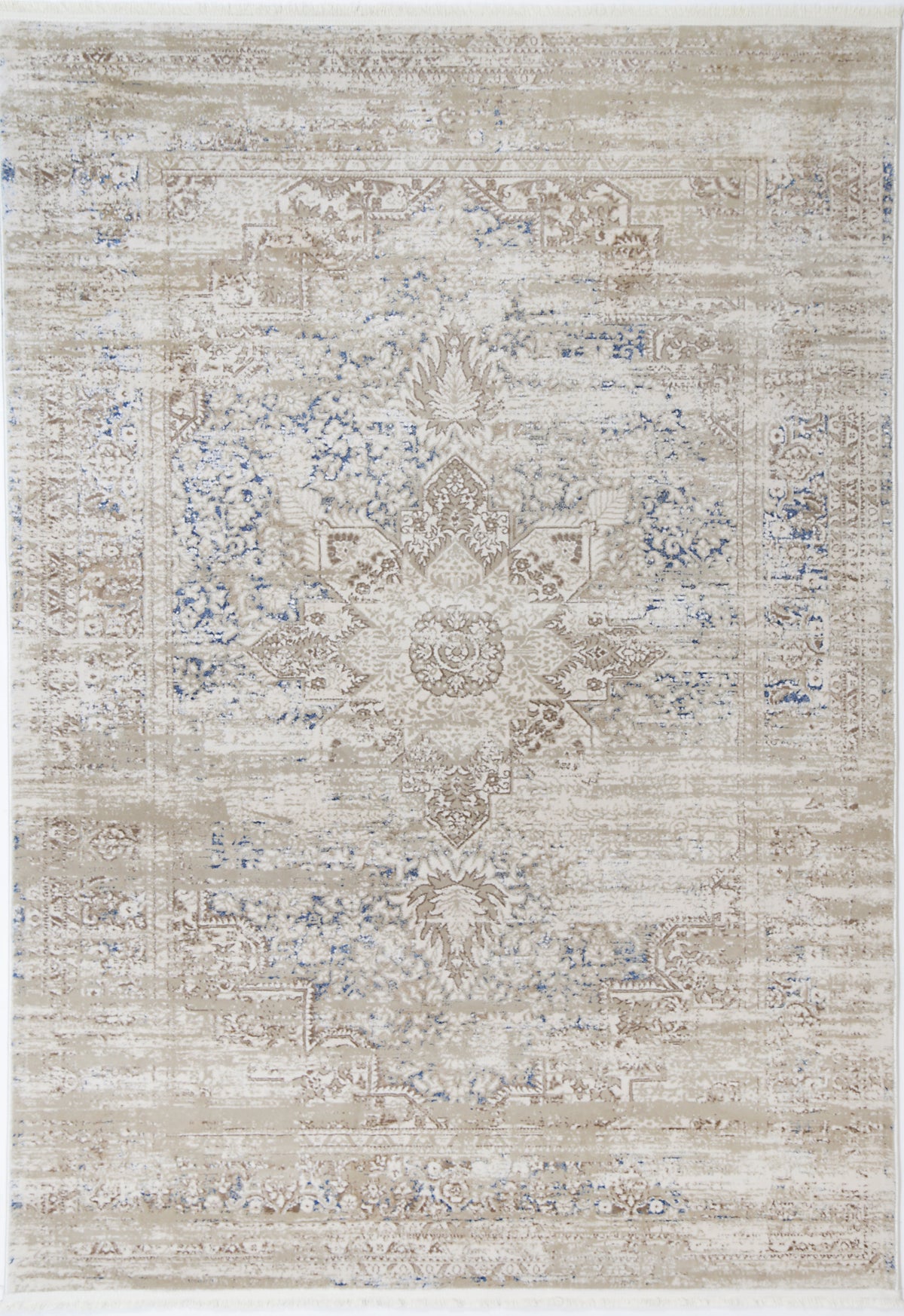 Boho Haven Medalion Beige Blue Rug - 06BBLU