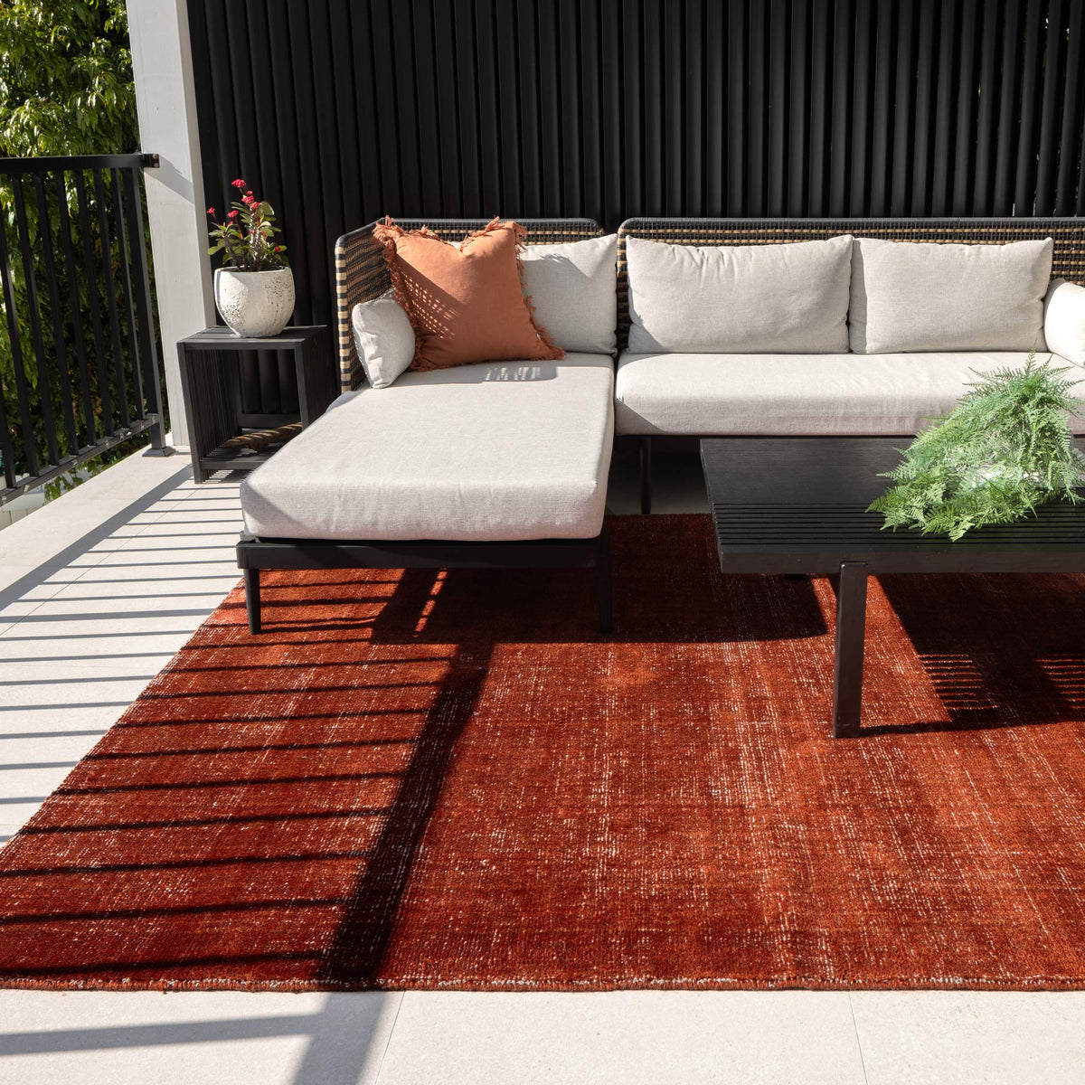 Quay Burnt Terracotta Indoor Outdoor Rug