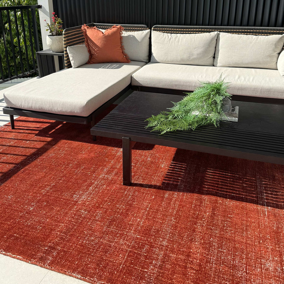 Quay Burnt Terracotta Indoor Outdoor Rug
