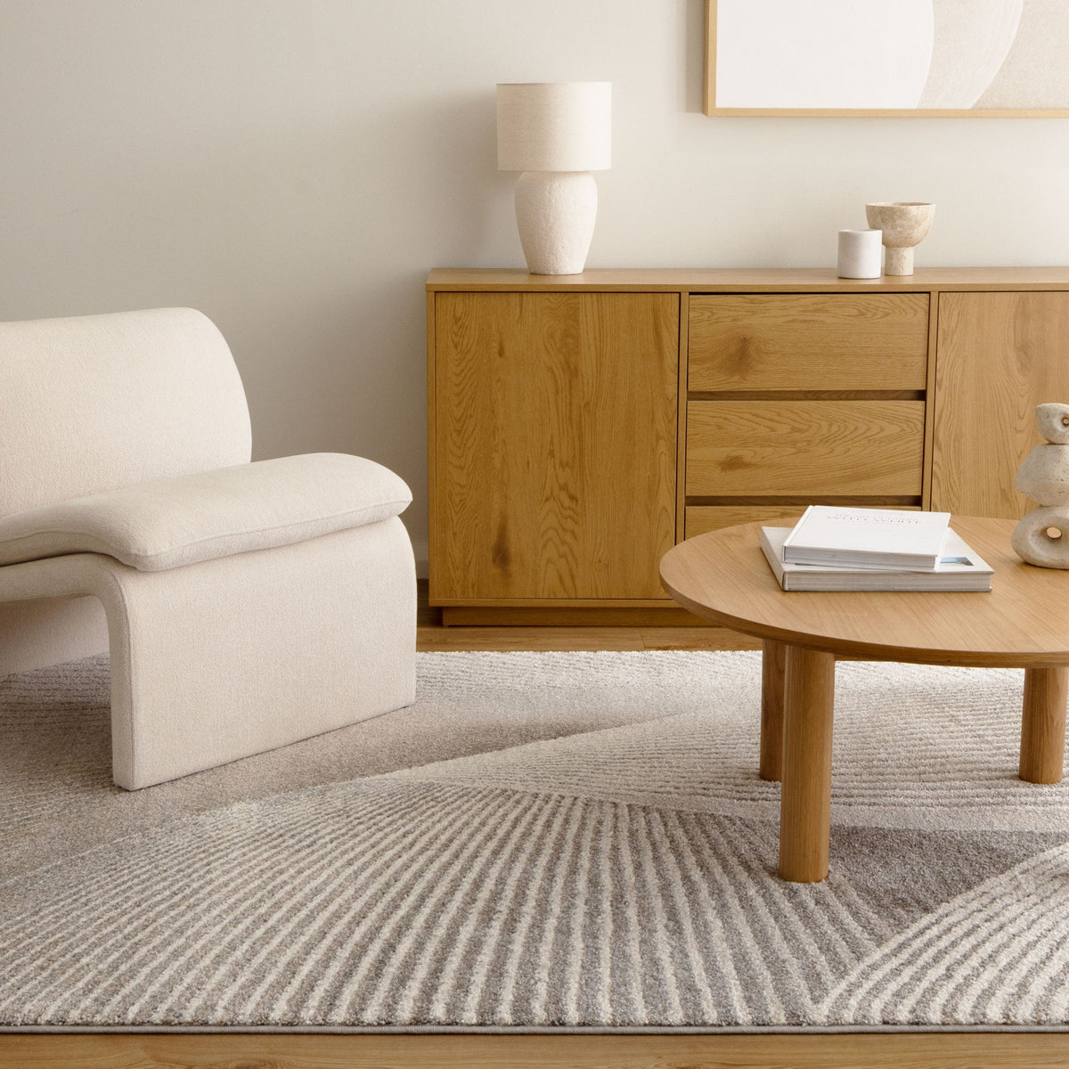 Eldorado Abstract Contour Grey Beige Rug