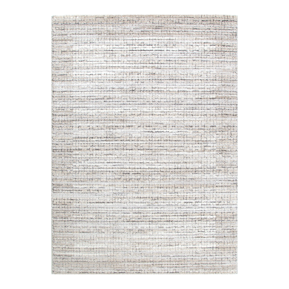 Eldorado Textured Look Border Grey Beige Rug