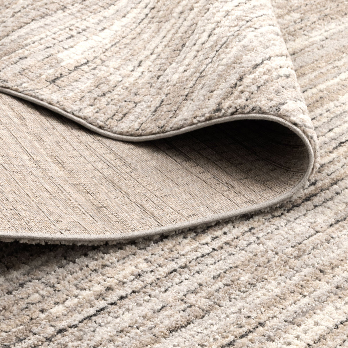 Eldorado Textured Look Border Grey Beige Rug