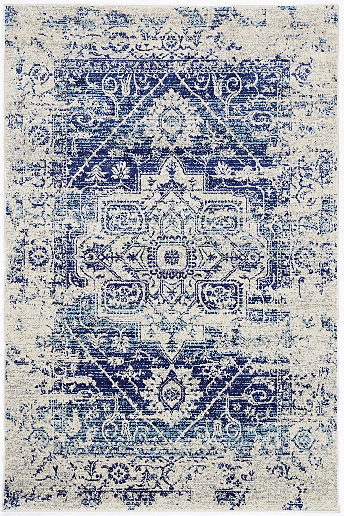 Dainty Audrey Ivory & Navy Rug
