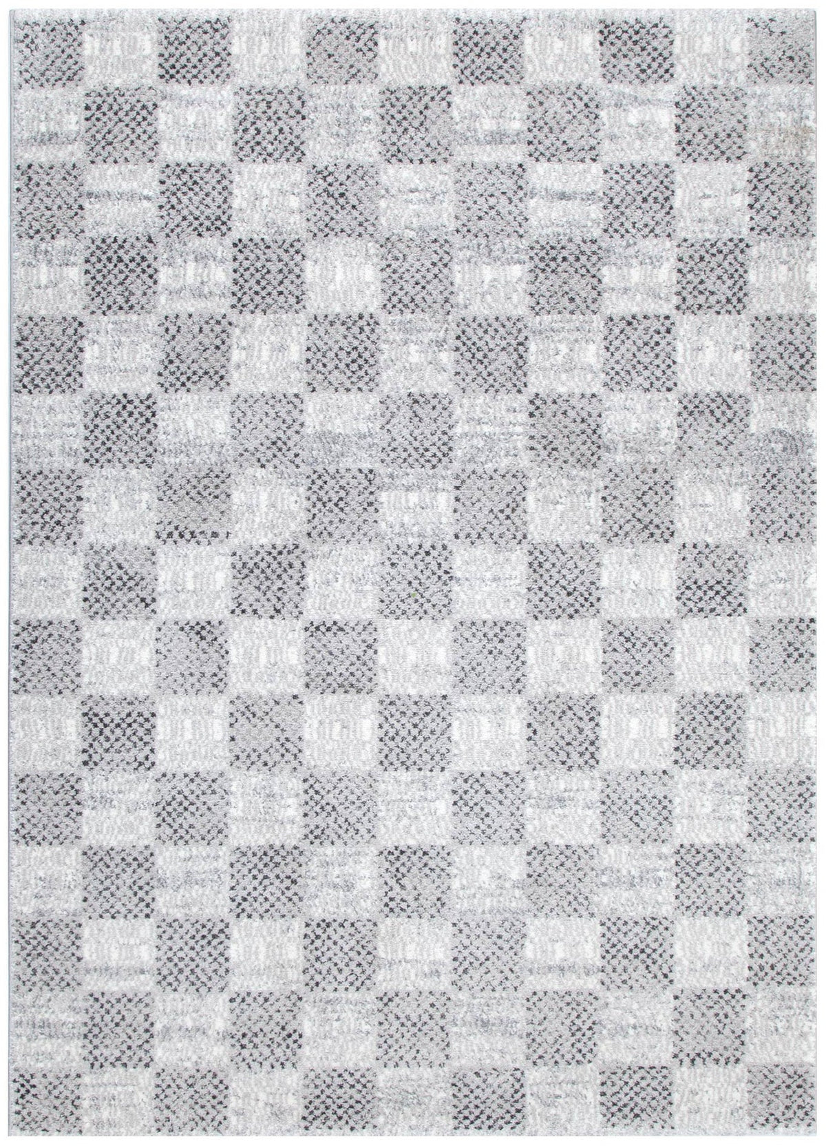 Eldorado Grey Checkered Rug - D002
