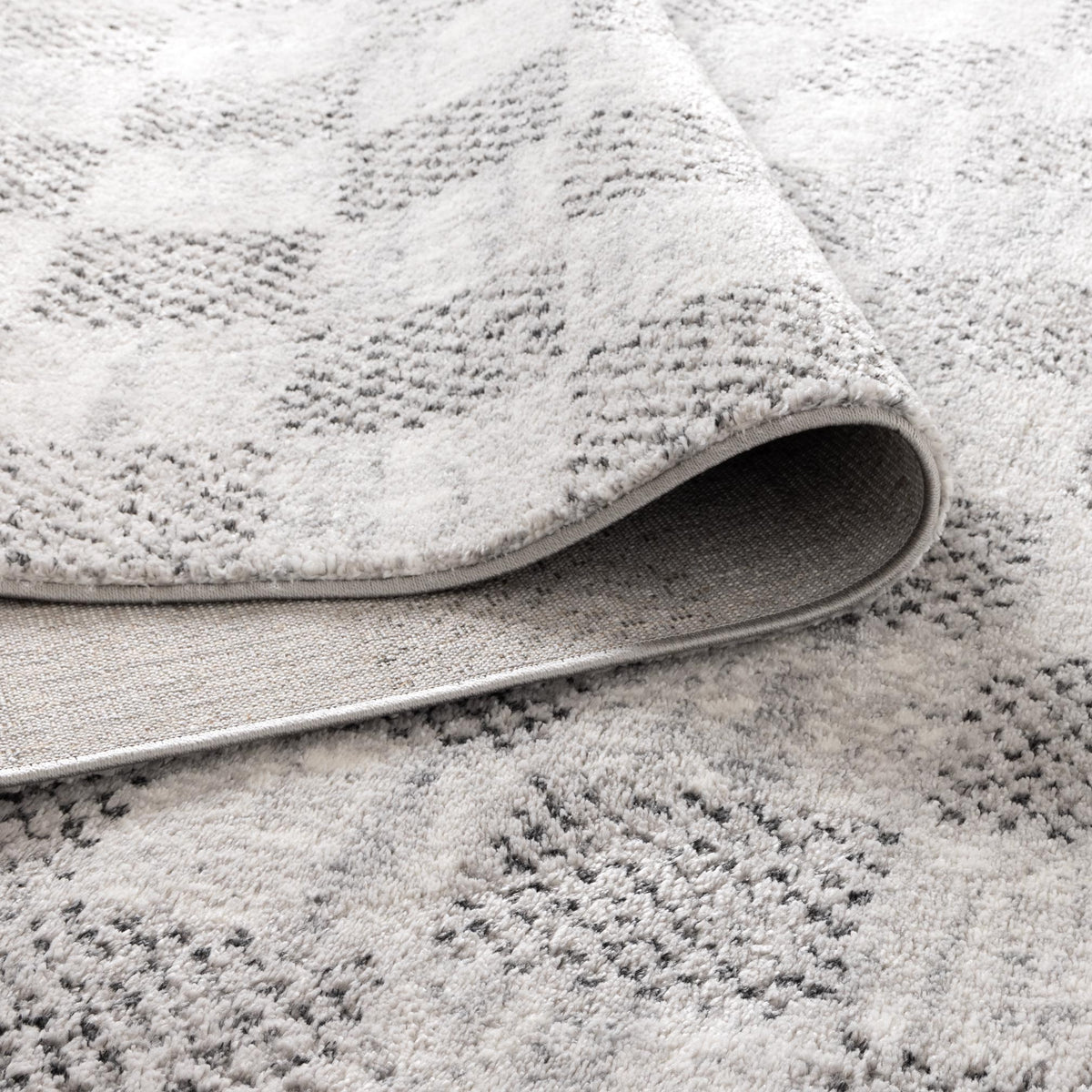 Eldorado Grey Checkered Rug - D002