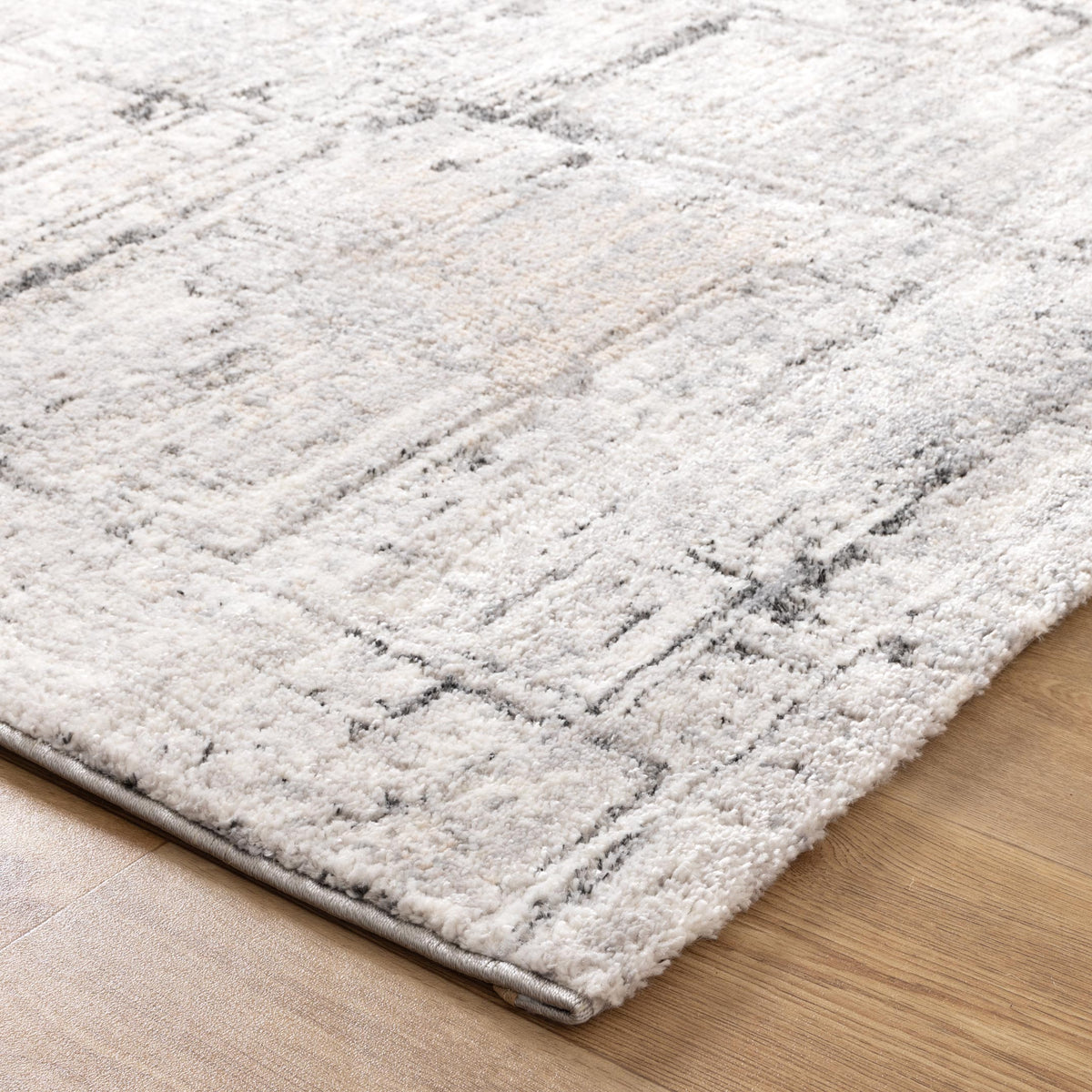 Eldorado Grey Distressed Lines Rug - D003
