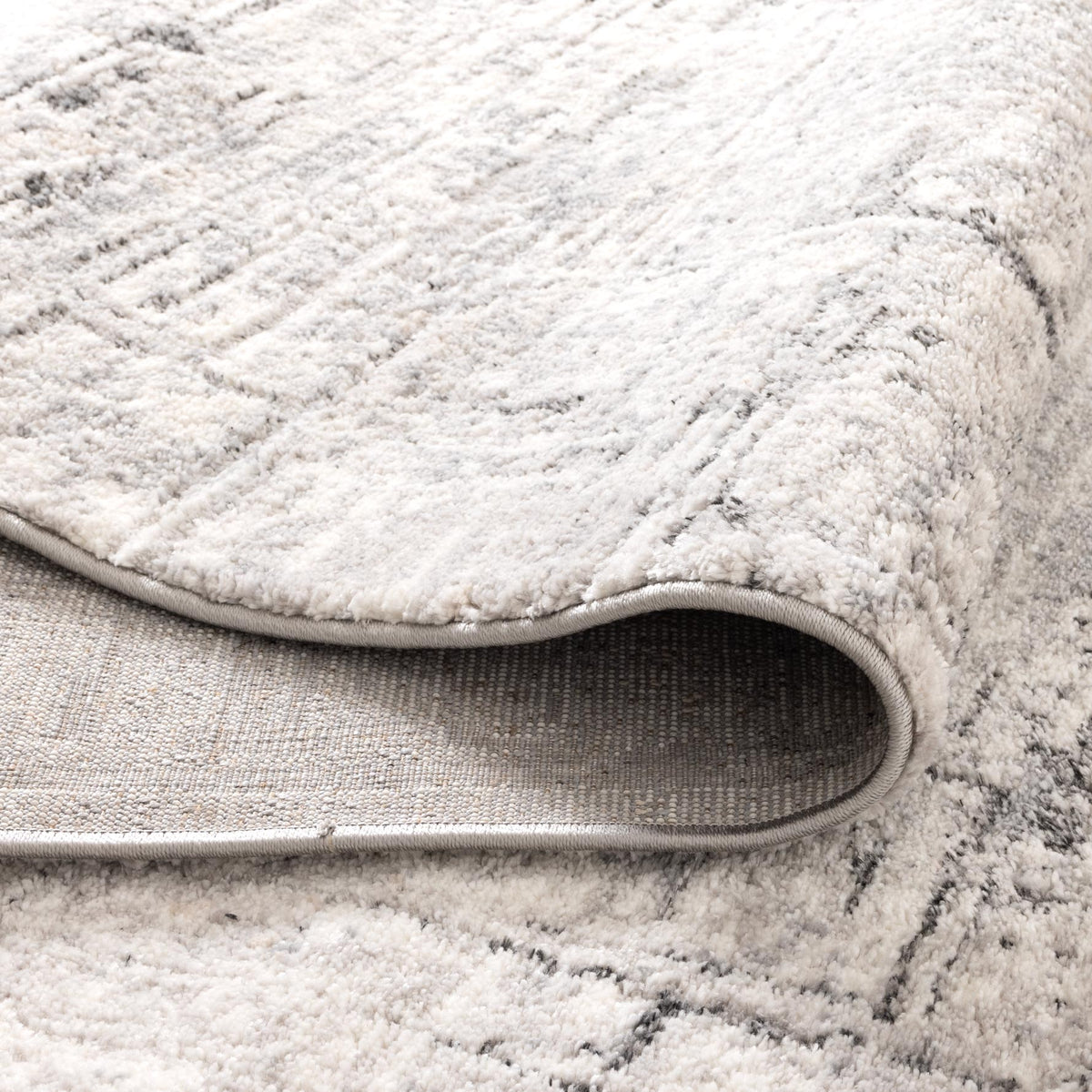 Eldorado Grey Distressed Lines Rug - D003