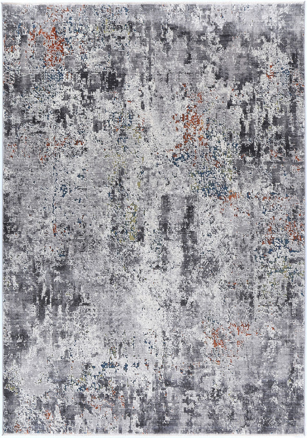 Almira Distressed Watercolour Grey Multi Rug