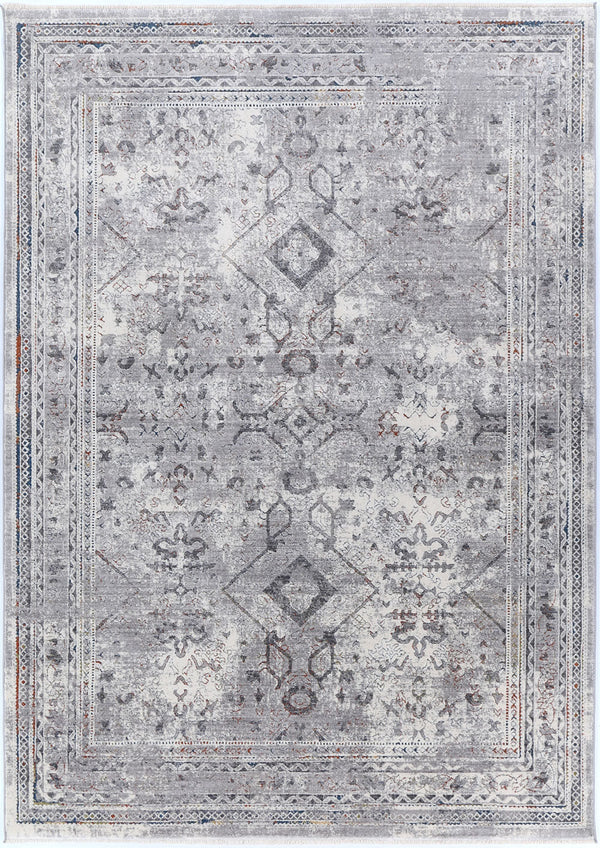 Almira Border Diamond Grey Multi Rug