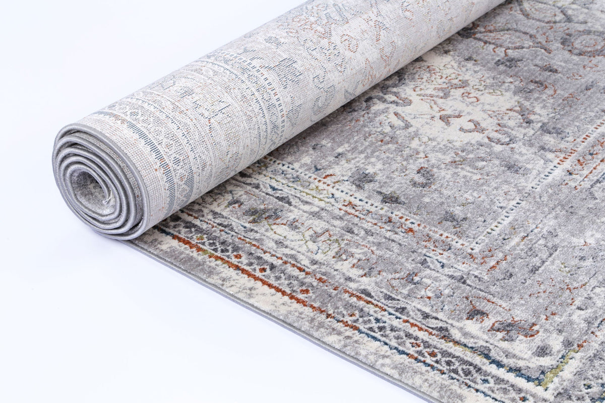 Almira Border Diamond Grey Multi Rug
