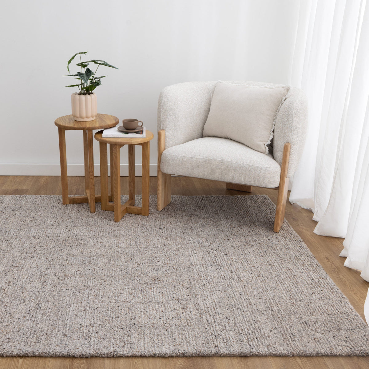 Serenade Greige Modern Wool Rug