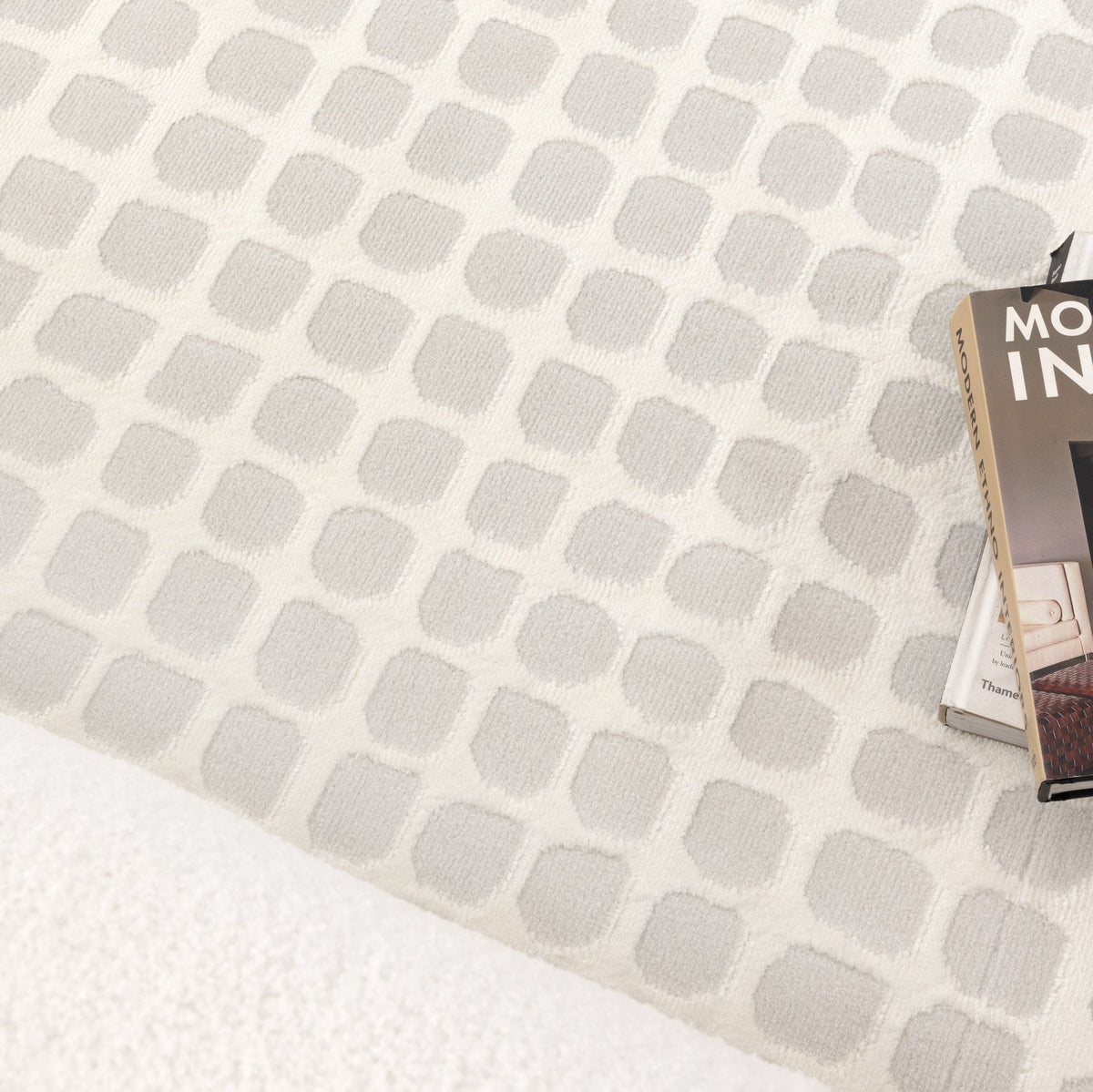 Emerald Geometric Shapes Cream Grey Rug - JADE005