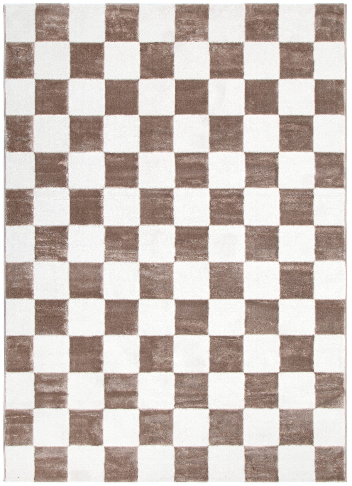 Emerald Checkers Cream Brown Rug - JADE007