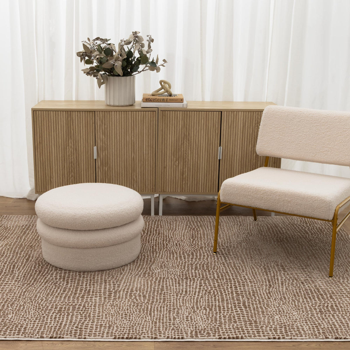 Kara Cobblestone Brown Beige Rug
