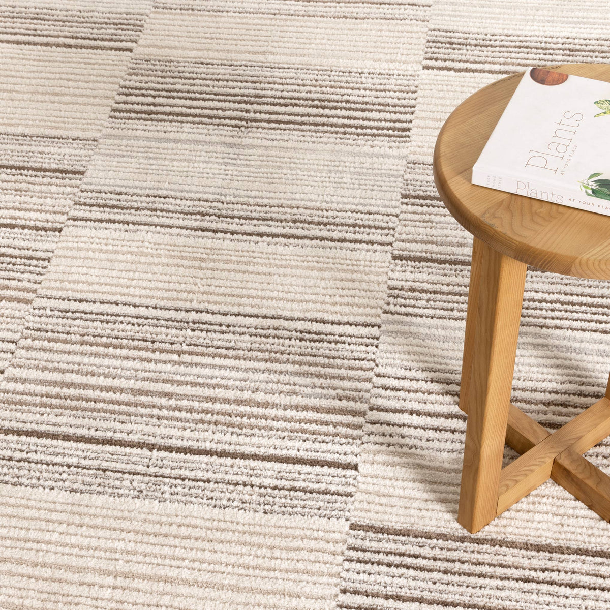 Cascadia Lines Beige Brown Rug