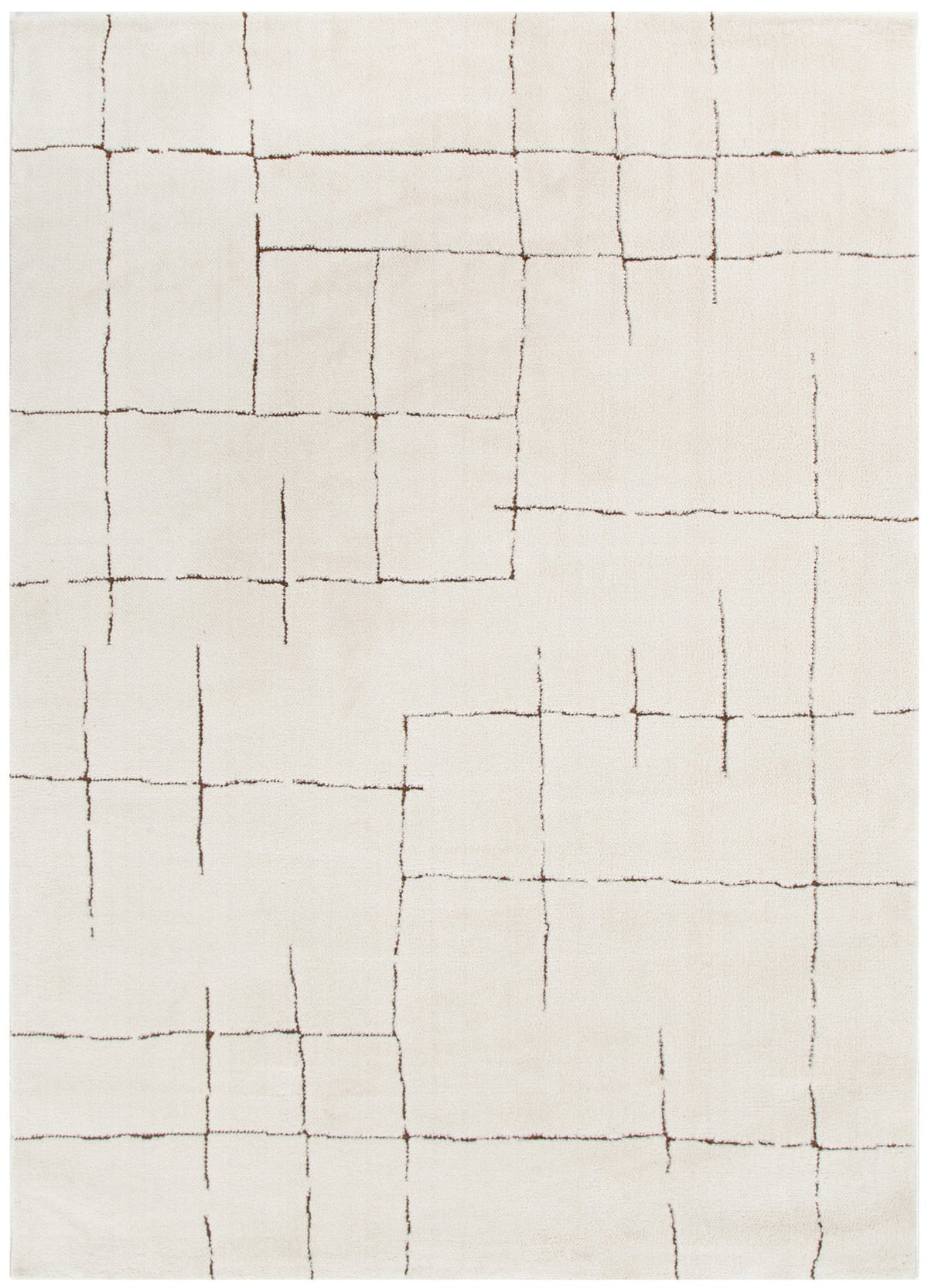 Nila Abstract Lines Brown Cream Rug - MIL10: New Arrival