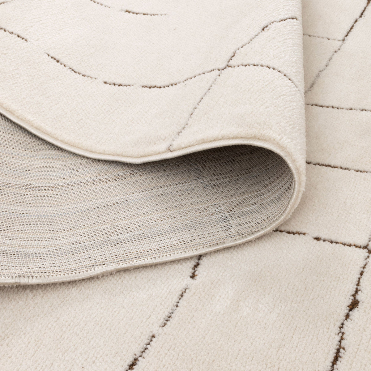 Nila Abstract Lines Brown Cream Rug - MIL10: New Arrival