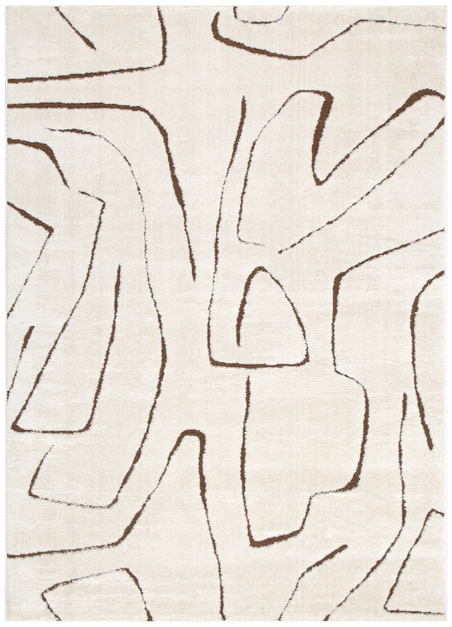 Nila Modern Lines Cream and Brown Rug - MIL5
