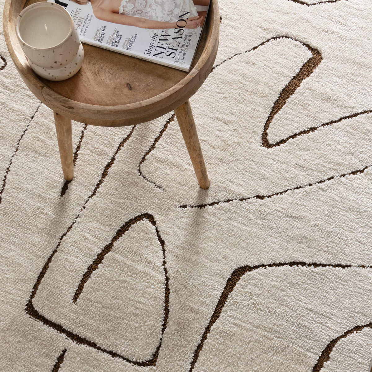 Nila Modern Lines Cream and Brown Rug - MIL5