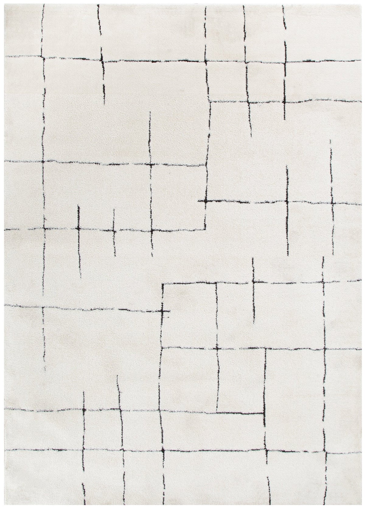 Nila Abstract Lines Black Cream Rug - MIL9: New Arrival