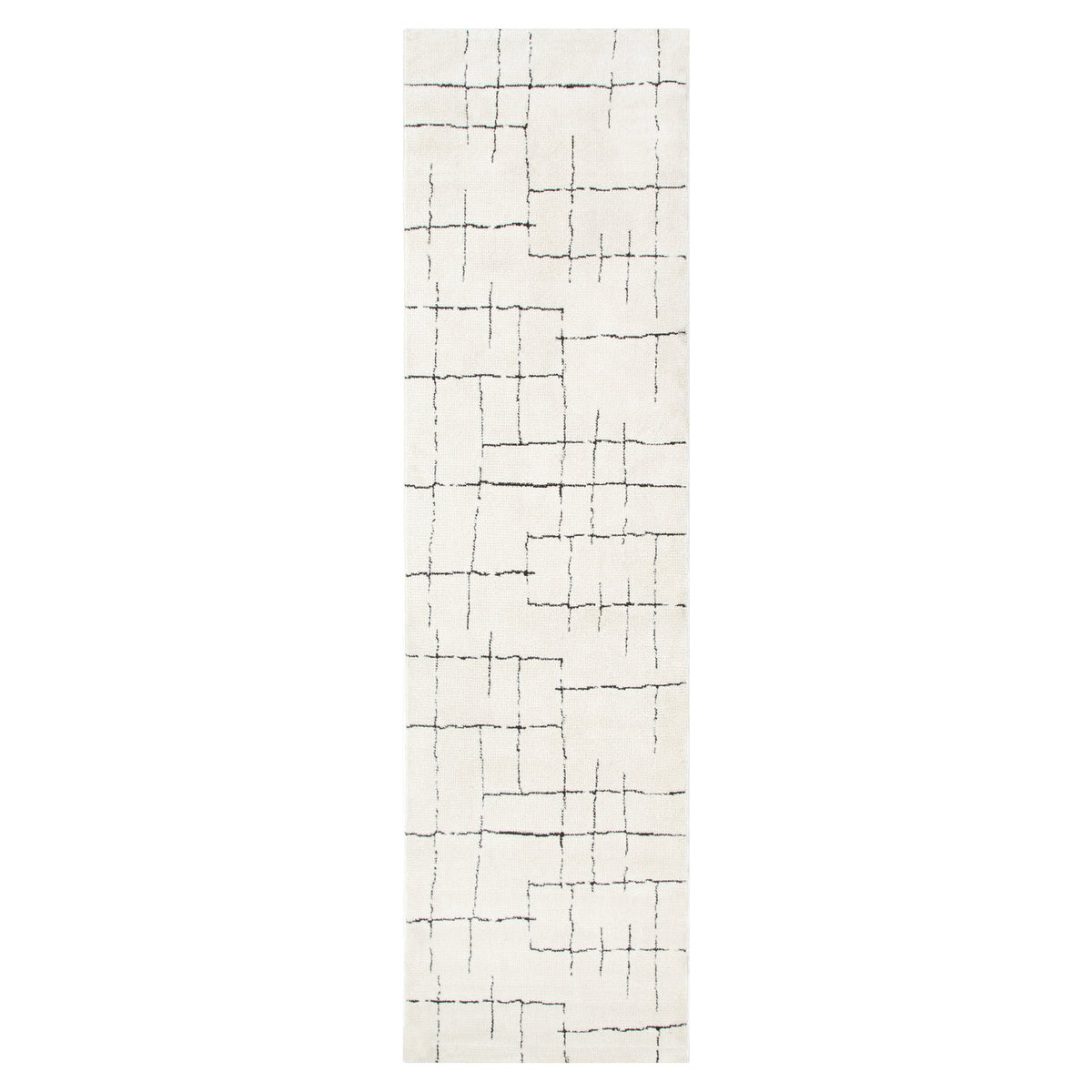 Nila Abstract Lines Black Cream Rug - MIL9: New Arrival