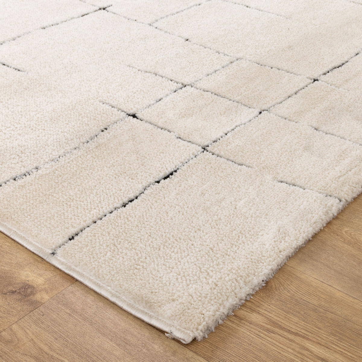Nila Abstract Lines Black Cream Rug - MIL9: New Arrival