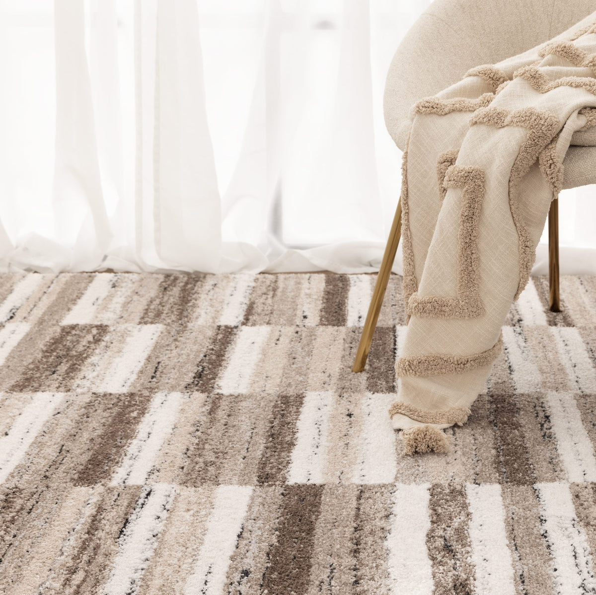 Nolita Shapes Beige Brown Rug - N002