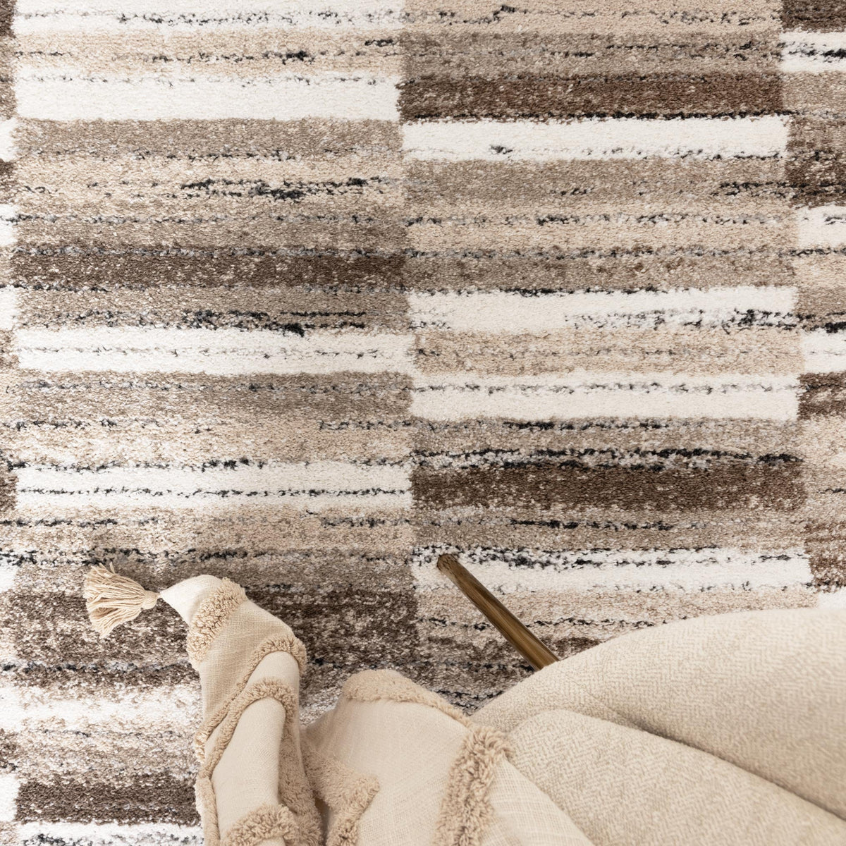Nolita Shapes Beige Brown Rug - N002