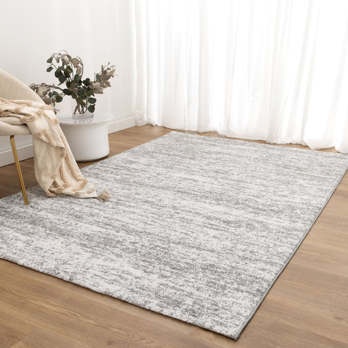 Nolita Canvas Abstract Grey Rug - N008