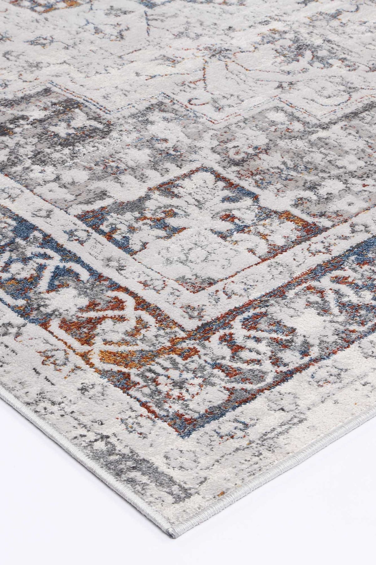 Lisbon Camila Grey & Blue Traditional Rug