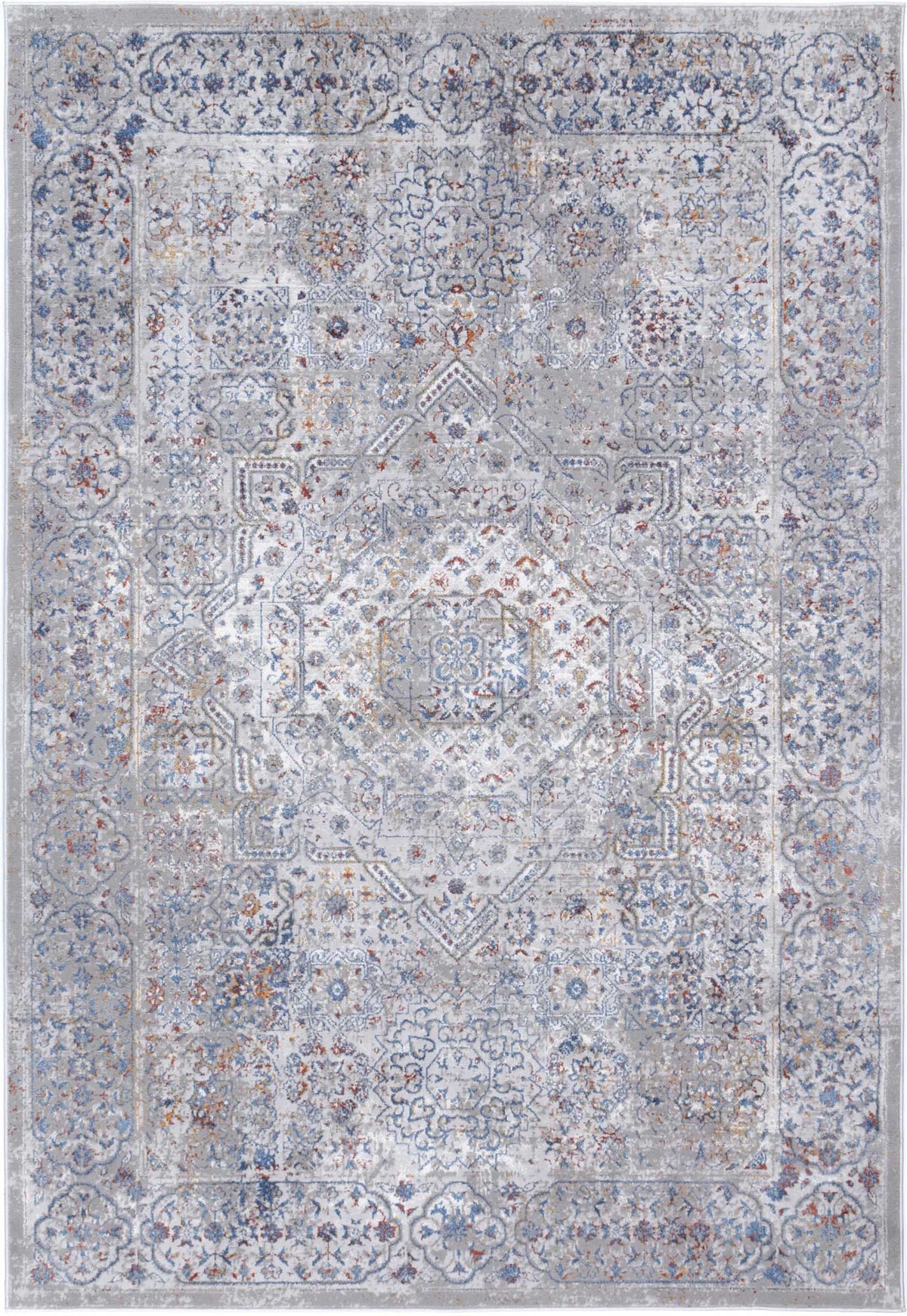 Lisbon Aurora Grey & Blue Traditional Rug