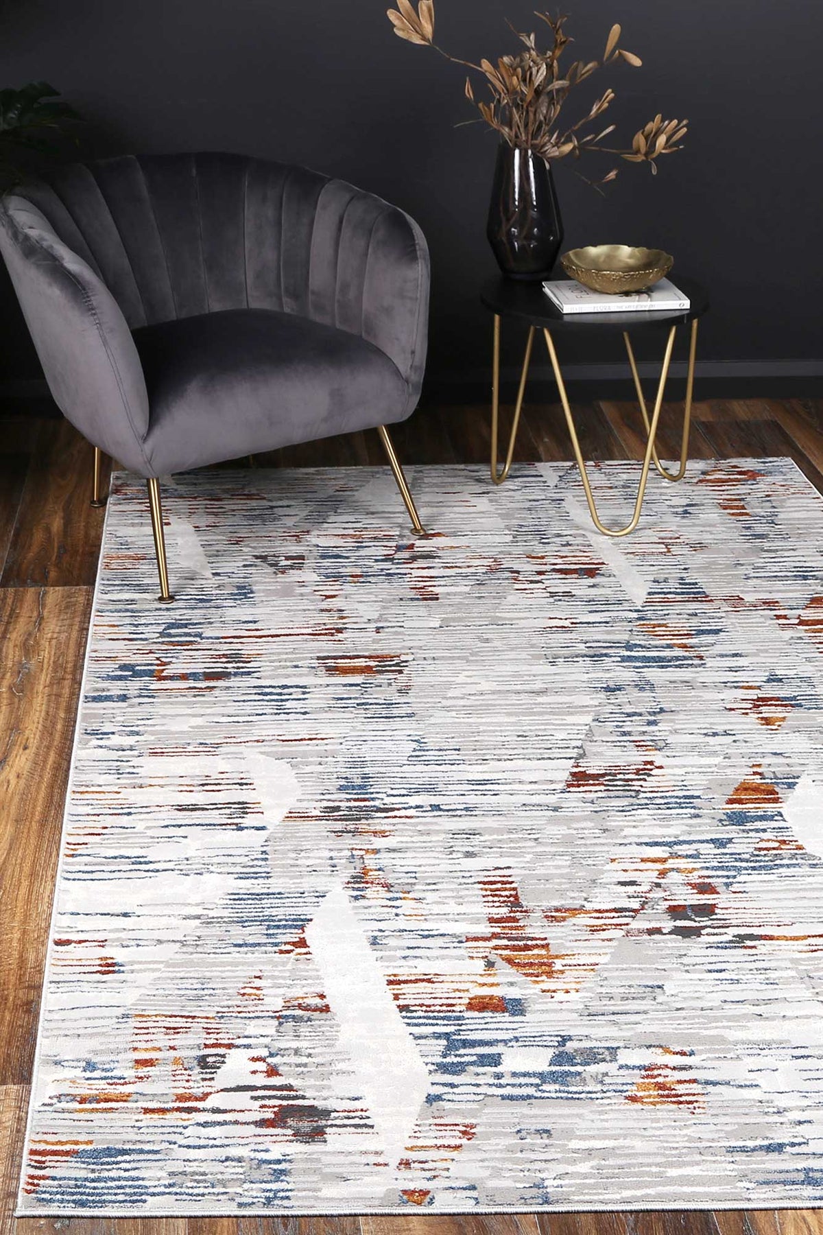Lisbon Michael Grey & Multi Abstract Rug