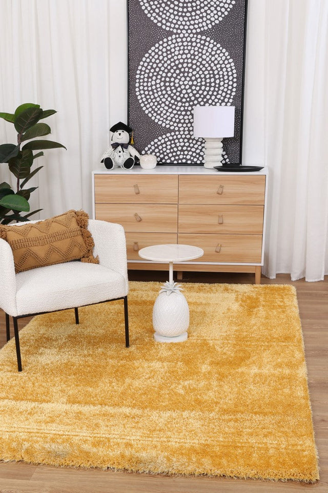 Plush Soft Shag Mustard Rug