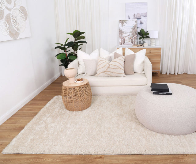 Plush Soft Shag Ivory Rug