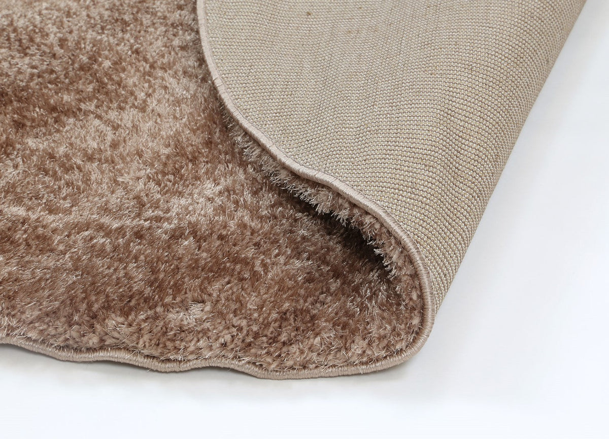 Plush Soft Shag Round Rug Camel