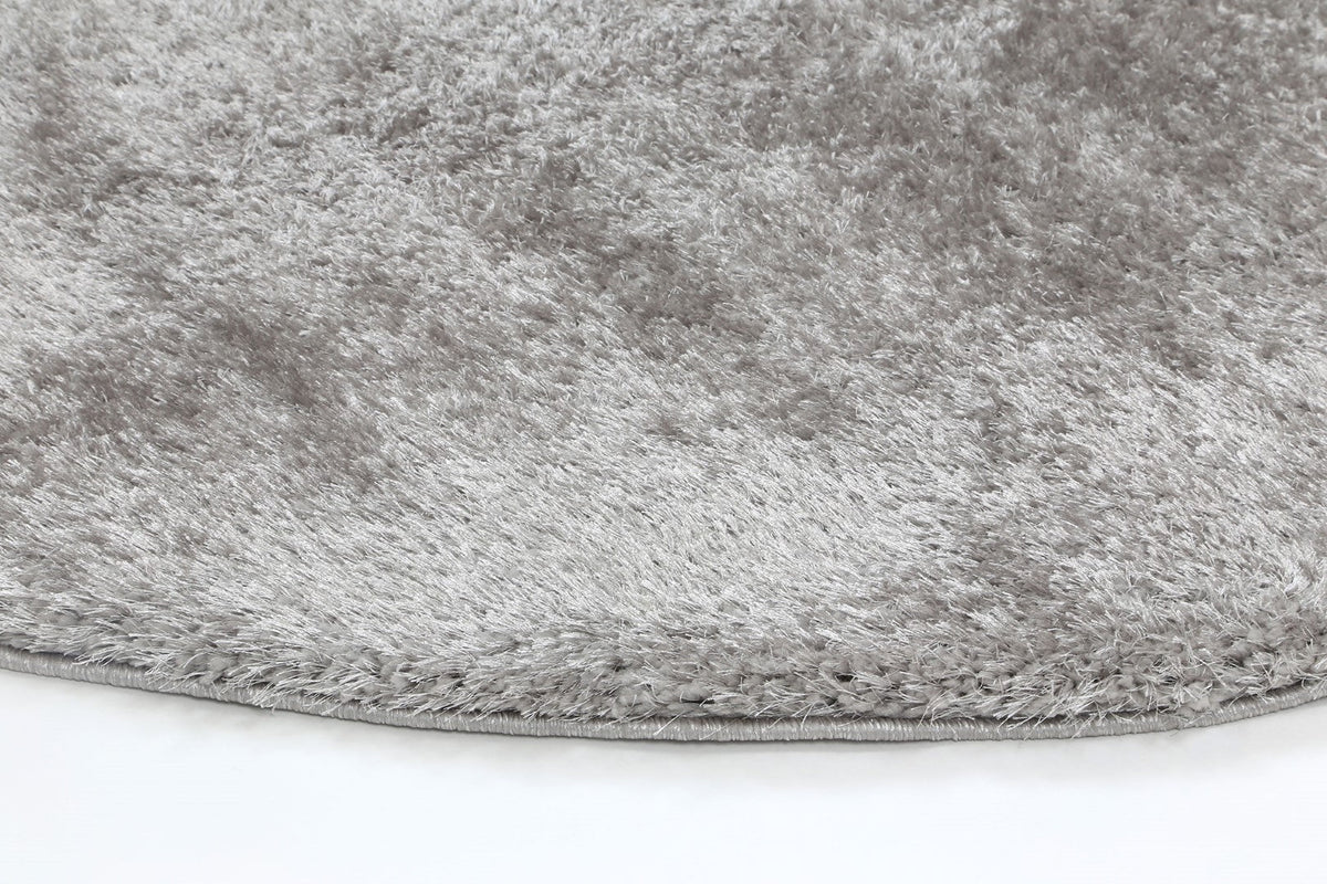 Plush Soft Shag Round Rug Grey