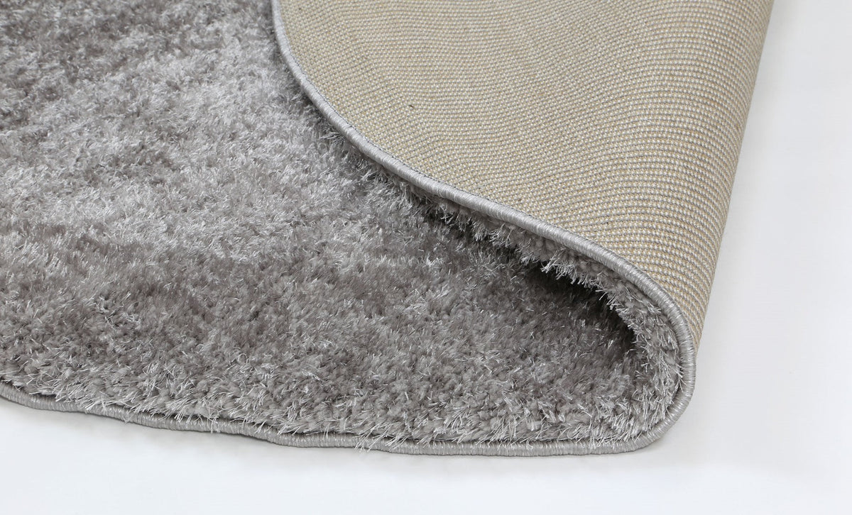 Plush Soft Shag Round Rug Grey