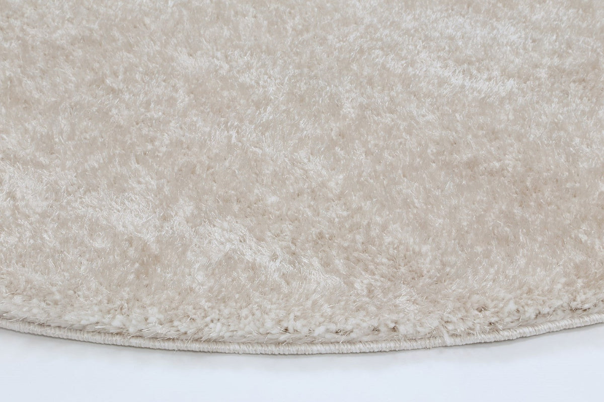 Plush Soft Shag Round Rug Ivory